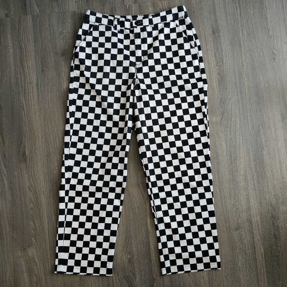 black and white checkered vans pants